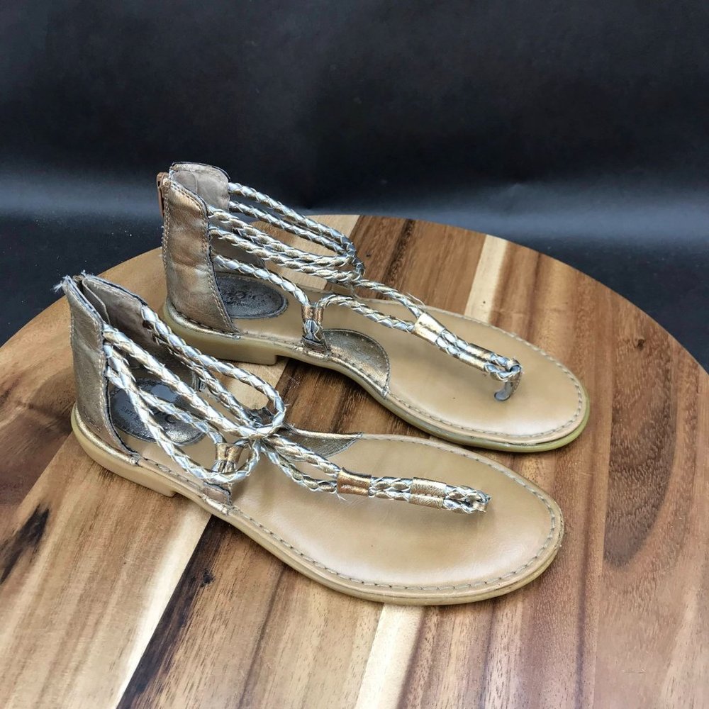 Born Gold Gladiator Sandals Womens Size 6 M